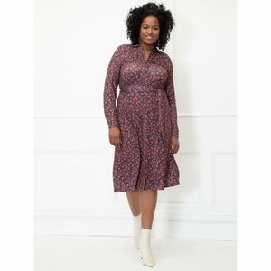 Eloquii Elements Tie-Waist Midi Shirtdress